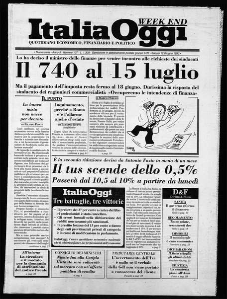 Italia oggi : quotidiano di economia finanza e politica